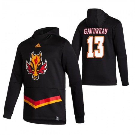Herren Eishockey Calgary Flames Johnny Gaudreau 13 2020-21 Reverse Retro Pullover Hooded Sweatshirt